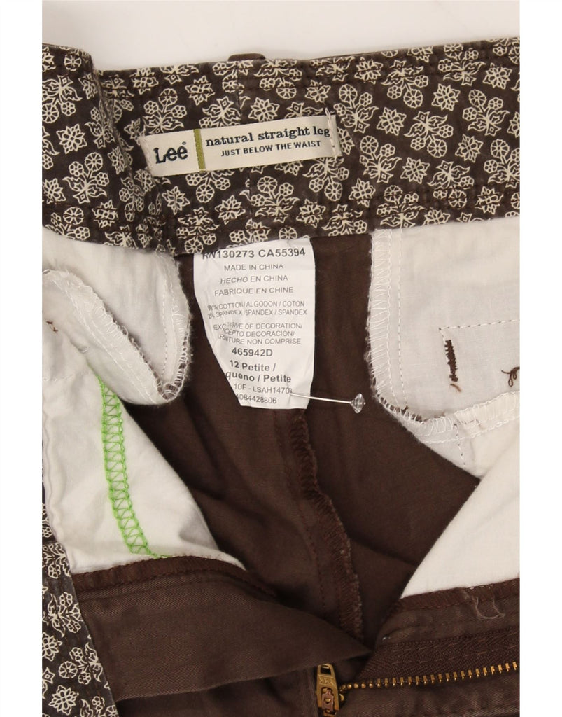 LEE Womens Petite Straight Casual Trousers US 12 Large W32 L28 Brown Vintage Lee and Second-Hand Lee from Messina Hembry 