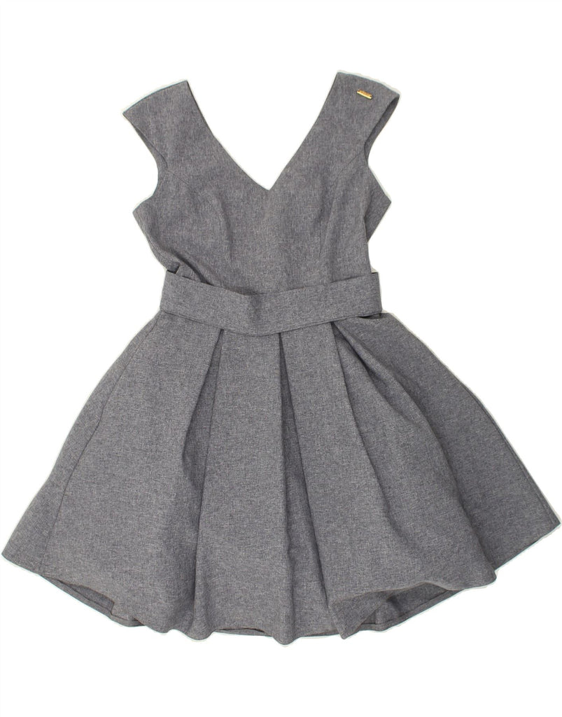 VINTAGE Womens Swing Dress EU 36 Small Grey Polyester | Vintage Vintage | Thrift | Second-Hand Vintage | Used Clothing | Messina Hembry 