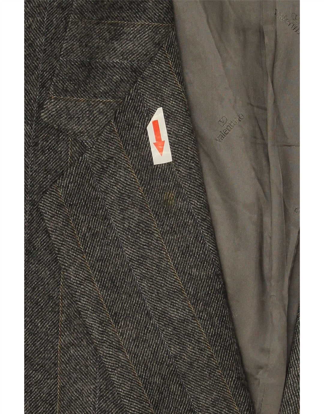 Valentino Mens 2 Button Blazer Jacket IT 48 Medium Grey Striped Virgin Wool