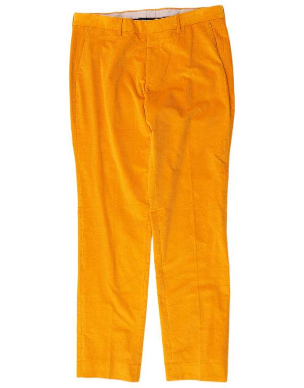 Hugo Boss Mens Straight Corduroy Trousers IT 48 Medium W32 L32 Yellow