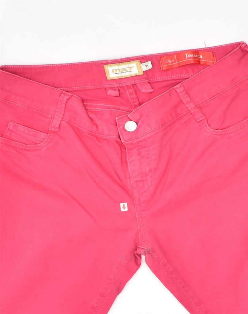 MET Womens Slim Casual Trousers W31 L31 Pink Cotton | Vintage MET | Thrift | Second-Hand MET | Used Clothing | Messina Hembry 