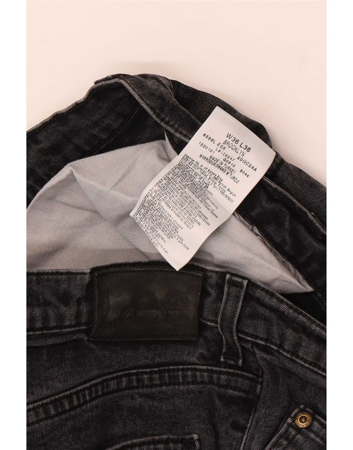 Lee Mens Brooklyn Straight Jeans W36 L36 Black Cotton