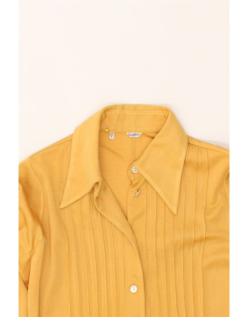 VINTAGE Womens Tuxedo Shirt IT 40 Small Yellow | Vintage Vintage | Thrift | Second-Hand Vintage | Used Clothing | Messina Hembry 