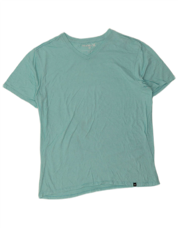 Hurley Mens T-Shirt Top Large Turquoise Polyester
