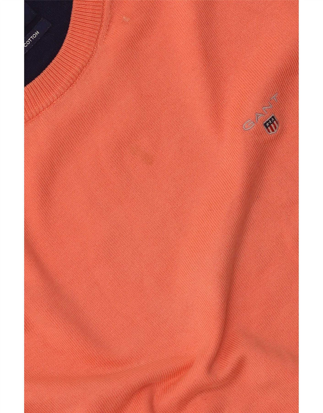 Gant Mens Crew Neck Jumper Sweater Medium Orange Cotton