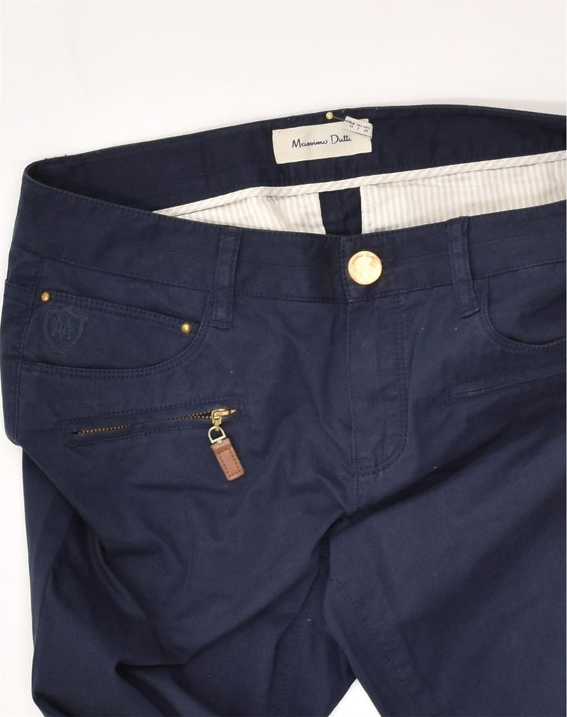 MASSIMO DUTTI Womens Slim Casual Trousers EU 38 Medium W34 L31 Navy Blue | Vintage Massimo Dutti | Thrift | Second-Hand Massimo Dutti | Used Clothing | Messina Hembry 