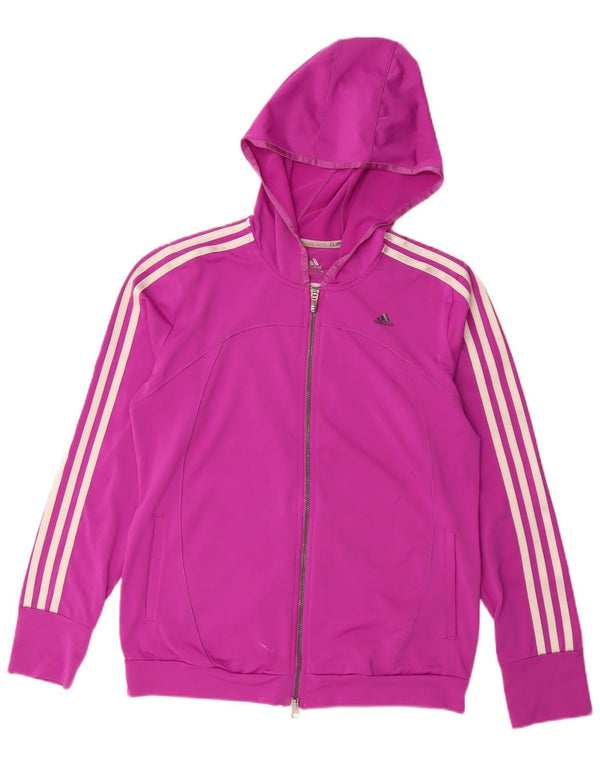 Adidas Womens Climacool Zip Hoodie Sweater UK 12/14 Medium Purple Polyester