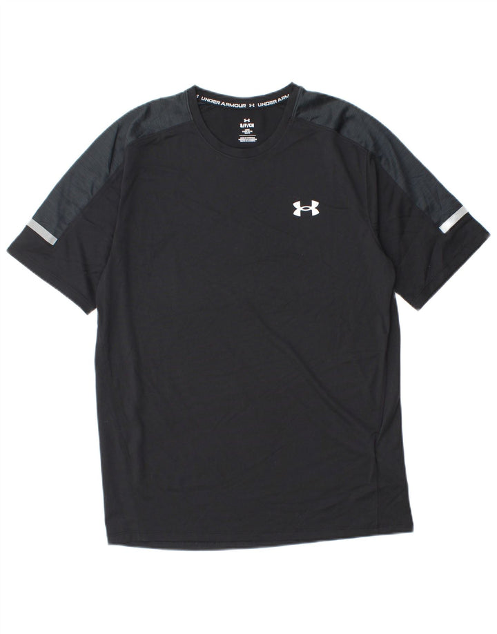 Under Armour Mens T-Shirt Top Small Black Colourblock Polyester