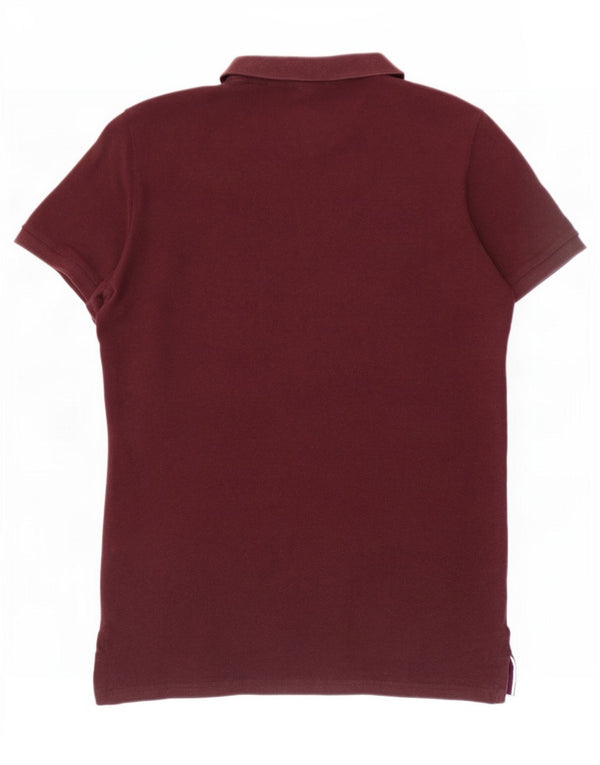 Superdry Mens Graphic Polo Shirt Medium Burgundy Cotton