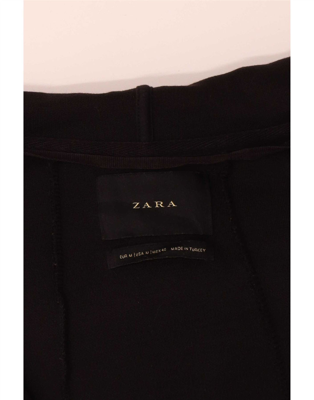 Zara Mens Longline Hooded Open Cardigan Sweater Medium Black