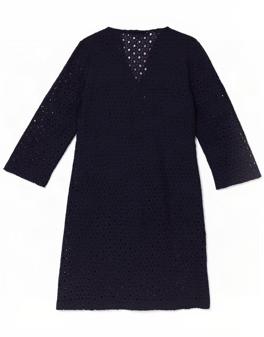 The White Company Womens Beach 3/4 Sleeve Basic Dress UK 10 Small Navy Blue
