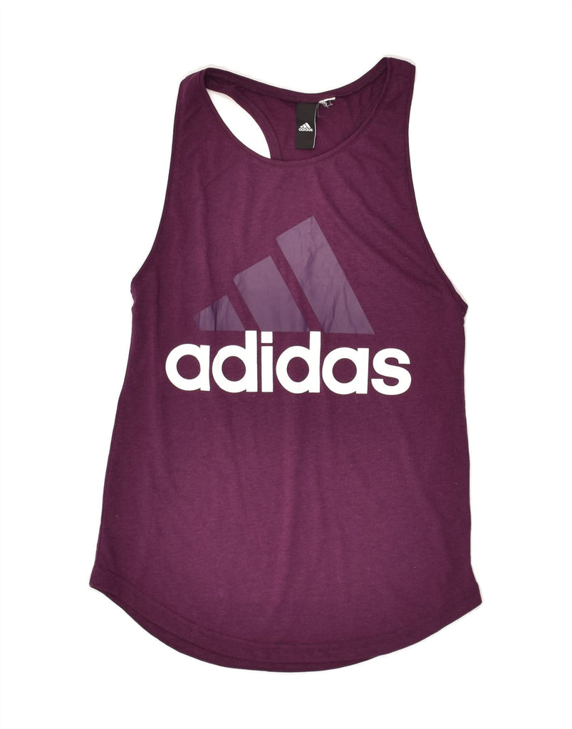 ADIDAS Womens Graphic Vest Top UK 8 Small Purple | Vintage Adidas | Thrift | Second-Hand Adidas | Used Clothing | Messina Hembry 