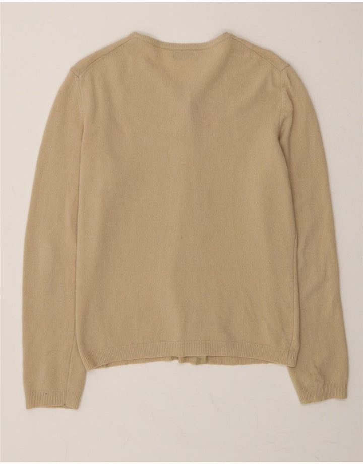 BENETTON Womens Cardigan Sweater UK 14 Large Beige Wool Vintage Benetton and Second-Hand Benetton from Messina Hembry 