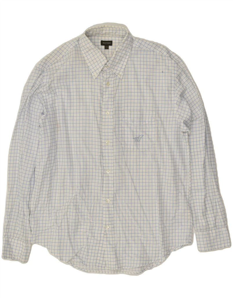 HENRY COTTONS Mens Shirt Size 43 Large White Check Cotton | Vintage Henry Cottons | Thrift | Second-Hand Henry Cottons | Used Clothing | Messina Hembry 