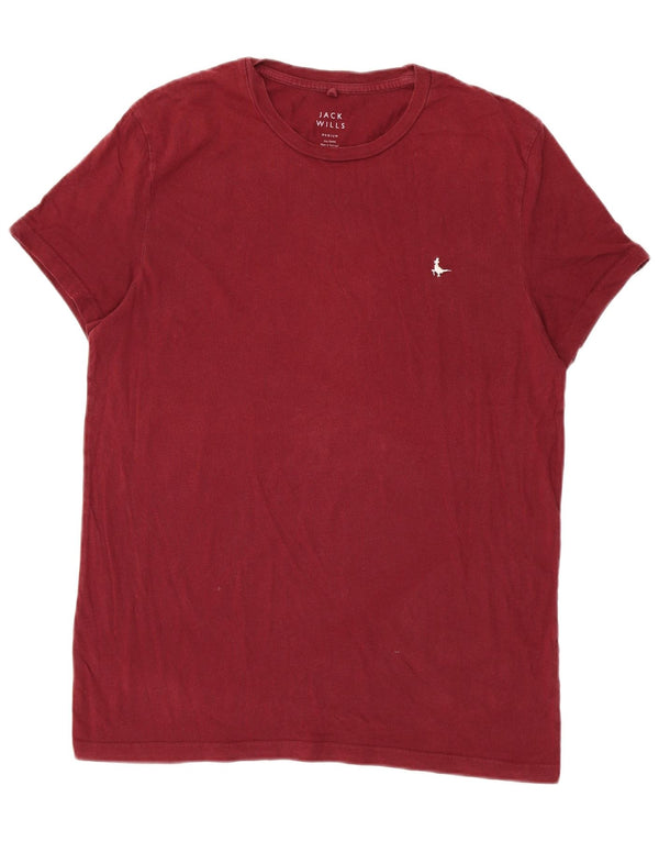 Jack Wills Mens T-Shirt Top Medium Burgundy Cotton