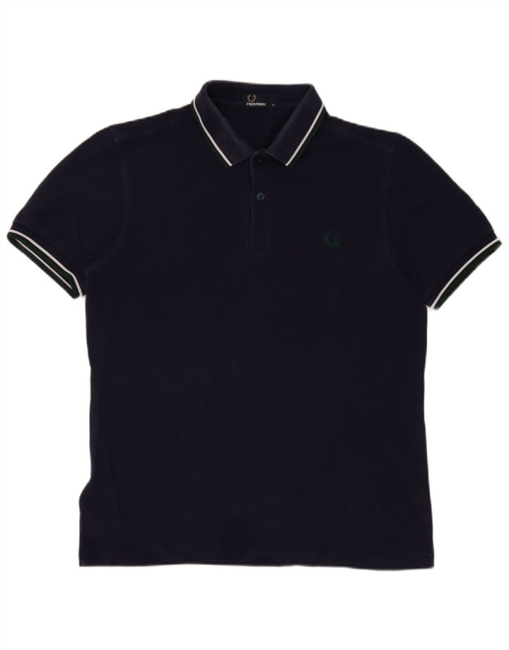 Fred Perry Mens Polo Shirt Medium Navy Blue Cotton