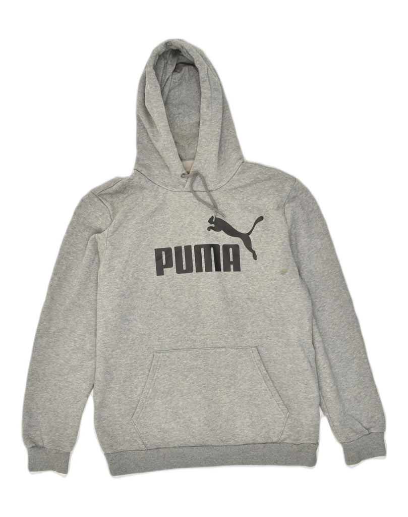 PUMA Mens Graphic Hoodie Jumper Medium Grey Cotton | Vintage Puma | Thrift | Second-Hand Puma | Used Clothing | Messina Hembry 