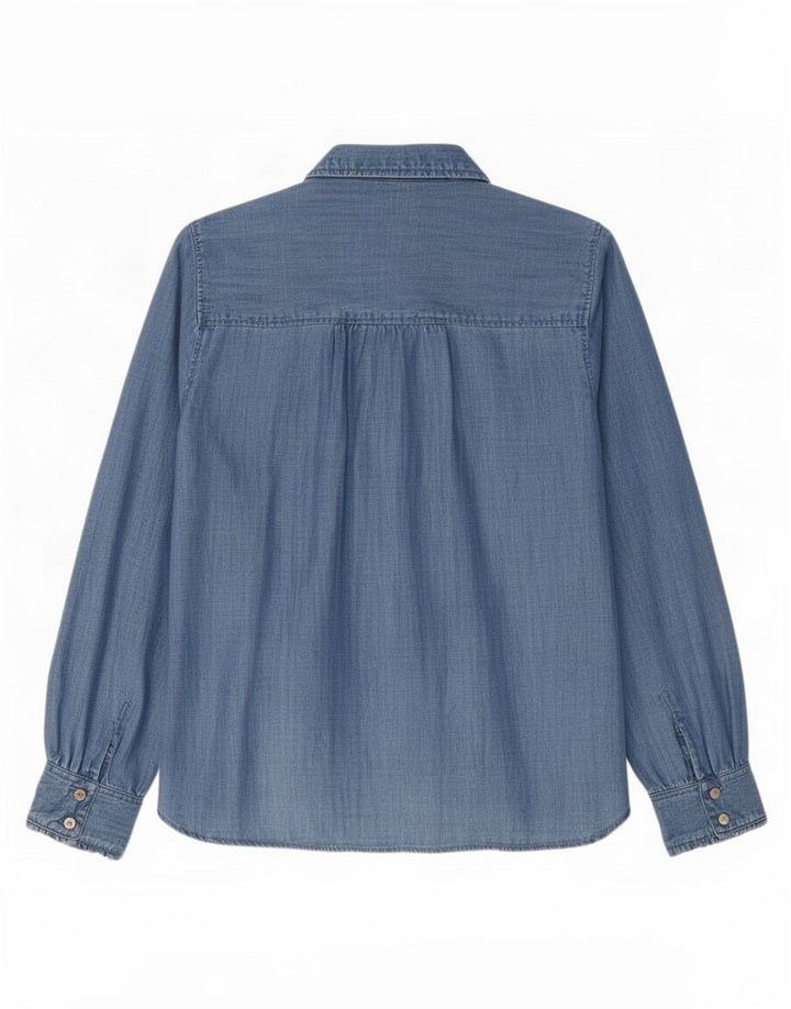 Marks & Spencer Womens Denim Shirt UK 16 Large Blue Lyocell