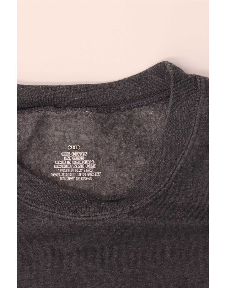 Fila Mens Graphic Sweatshirt Jumper 2XL Grey Cotton