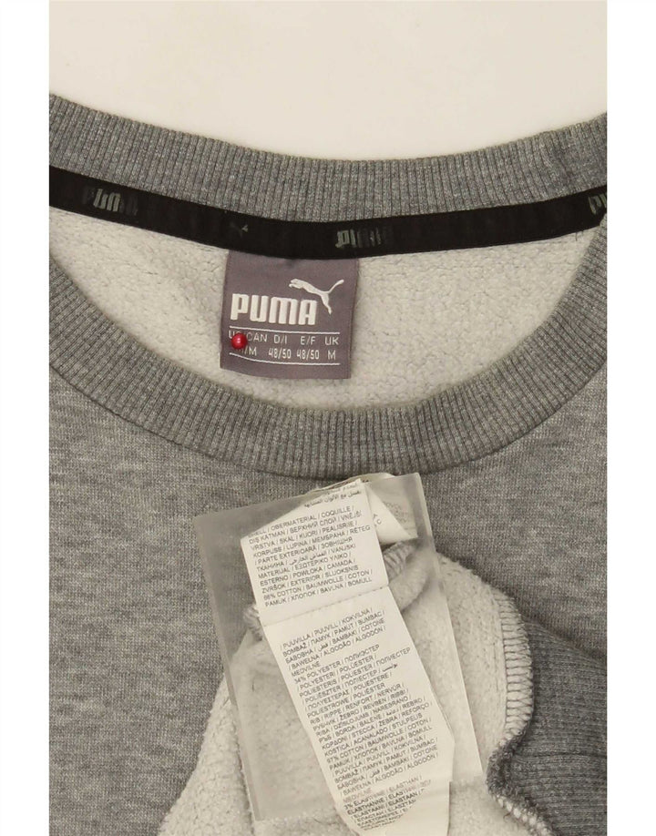 Puma Mens Graphic Sweatshirt Jumper Medium Grey Flecked Cotton