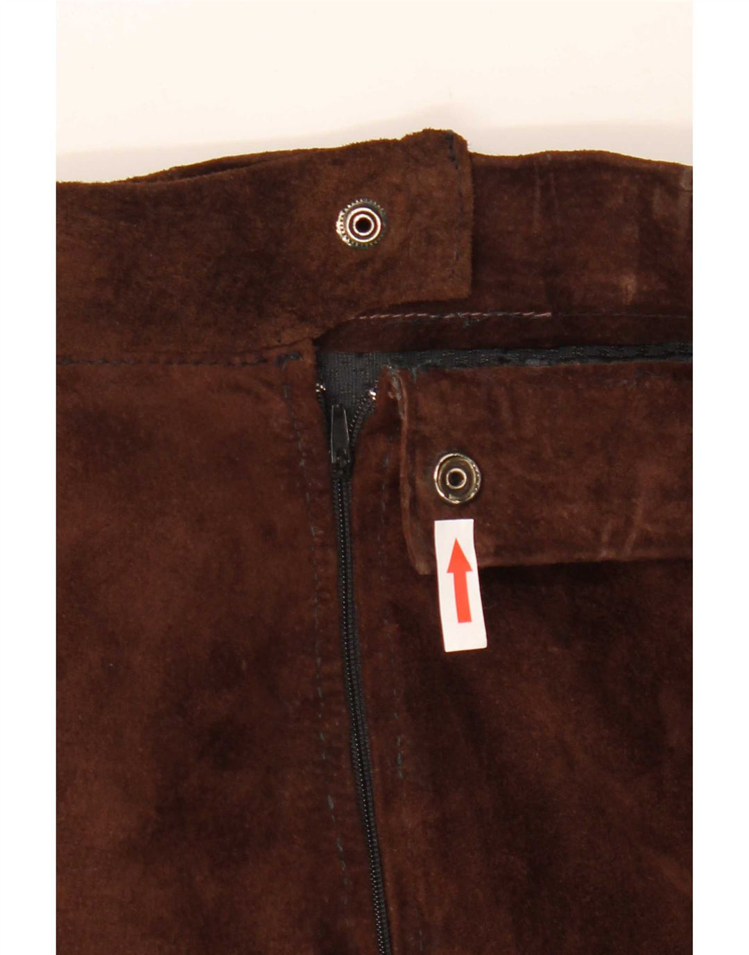 Vintage Womens Suede Flared Skirt W30 Medium Brown Colourblock