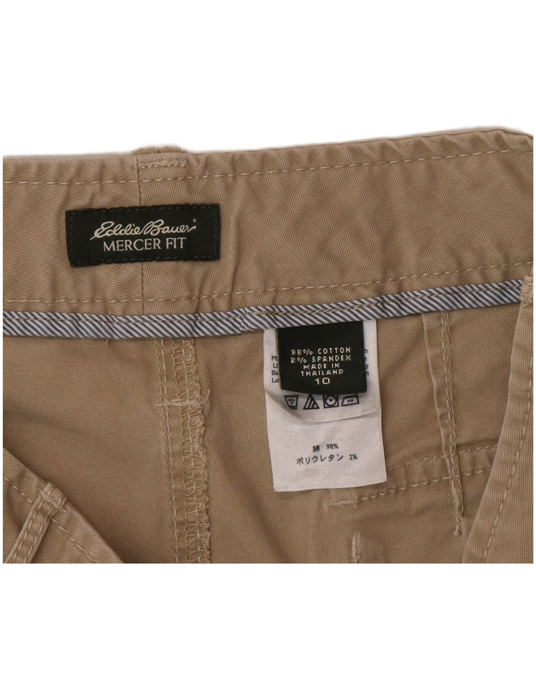 Eddie Bauer Womens Mercer Fit Cargo Shorts US 10 Large W32  Beige Cotton