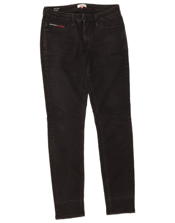 Tommy Hilfiger Womens Mid Rise Skinny Jeans W29 L30 Black Cotton