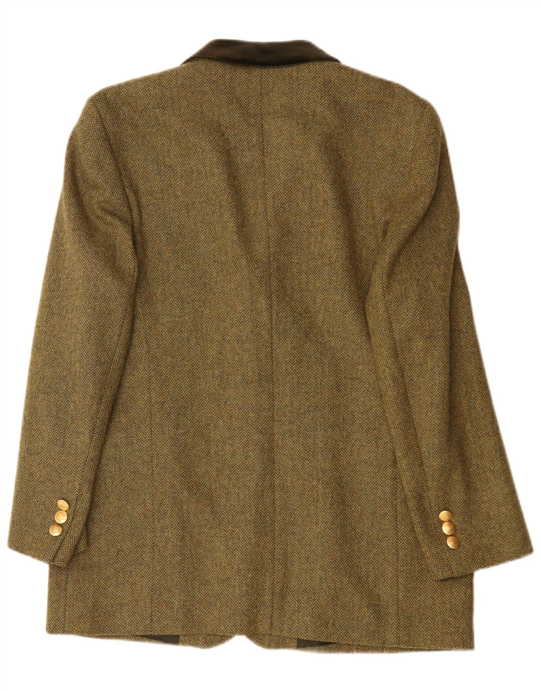 Basler Womens 3 Button Blazer Jacket UK 16 Large Green Herringbone Classic