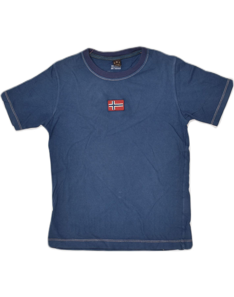 NAPAPIJRI Boys Graphic T-Shirt Top 7-8 Years Navy Blue Cotton | Vintage Napapijri | Thrift | Second-Hand Napapijri | Used Clothing | Messina Hembry 