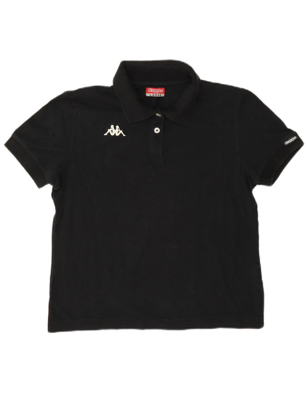 Kappa Womens Polo Shirt UK 16 Large Black Cotton