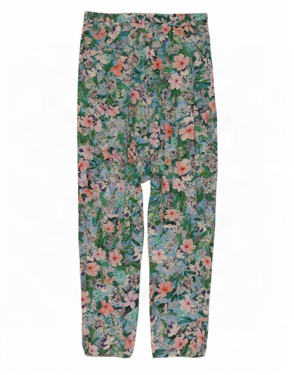 Zara Womens Tapered Casual Trousers Medium W28 L28 Multicoloured Floral