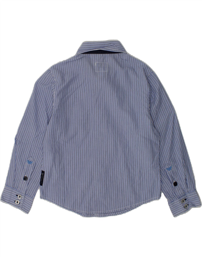ARMANI JUNIOR Baby Boys Shirt 18-24 Months Blue Pinstripe Cotton | Vintage Armani Junior | Thrift | Second-Hand Armani Junior | Used Clothing | Messina Hembry 