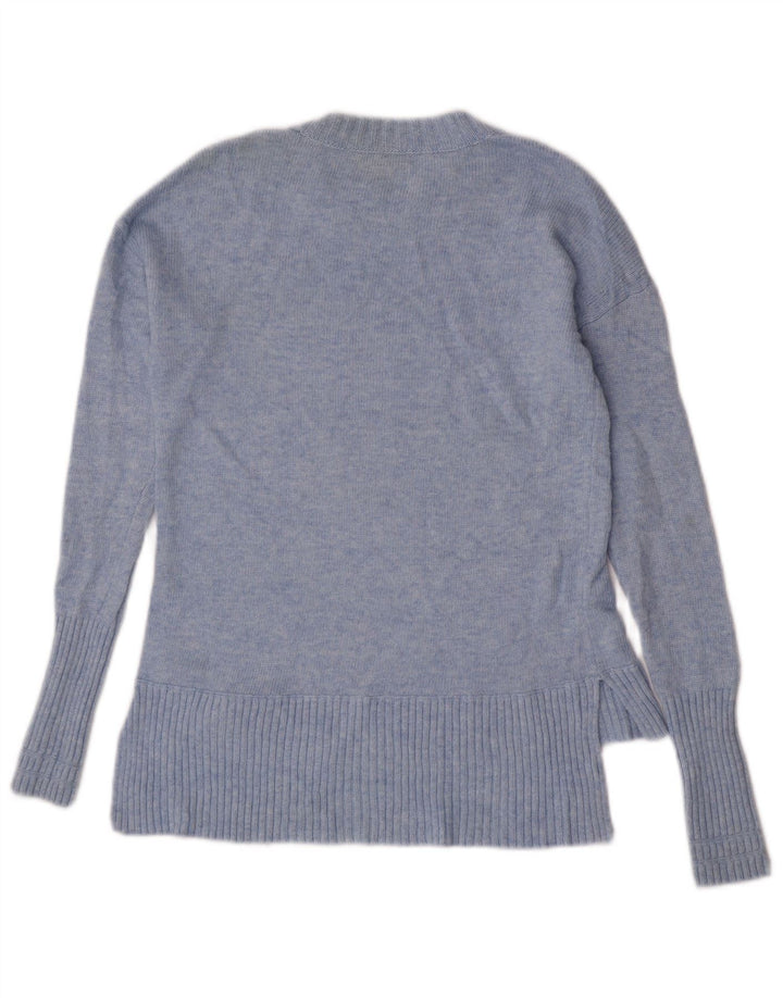 J. Crew Womens Crew Neck Jumper Sweater UK 2 2XS Blue Wool