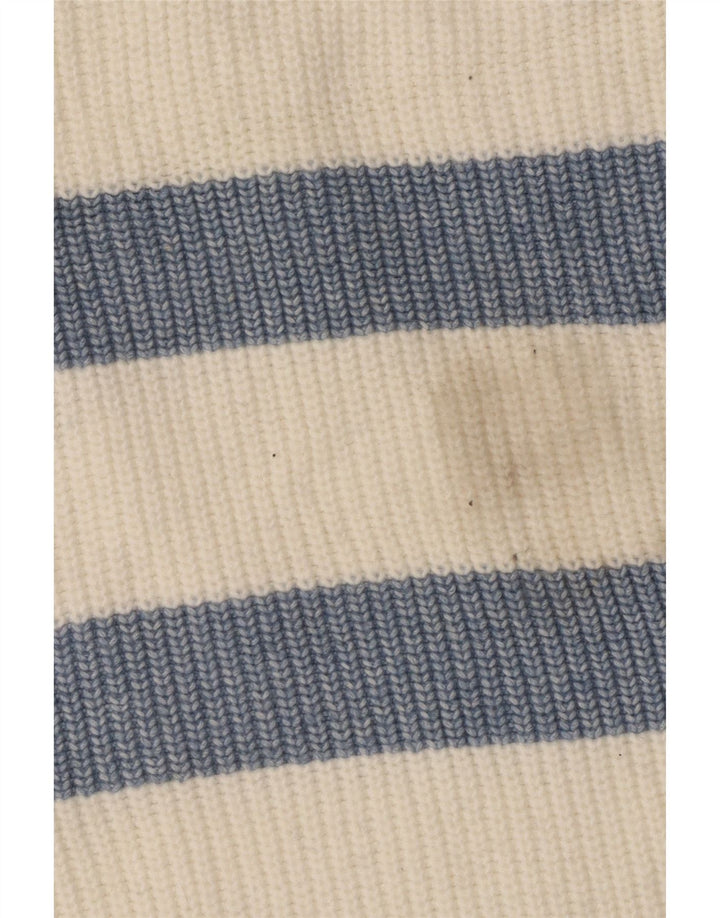 Marks & Spencer Womens Turtle Neck Jumper Sweater UK 18 XL White Striped