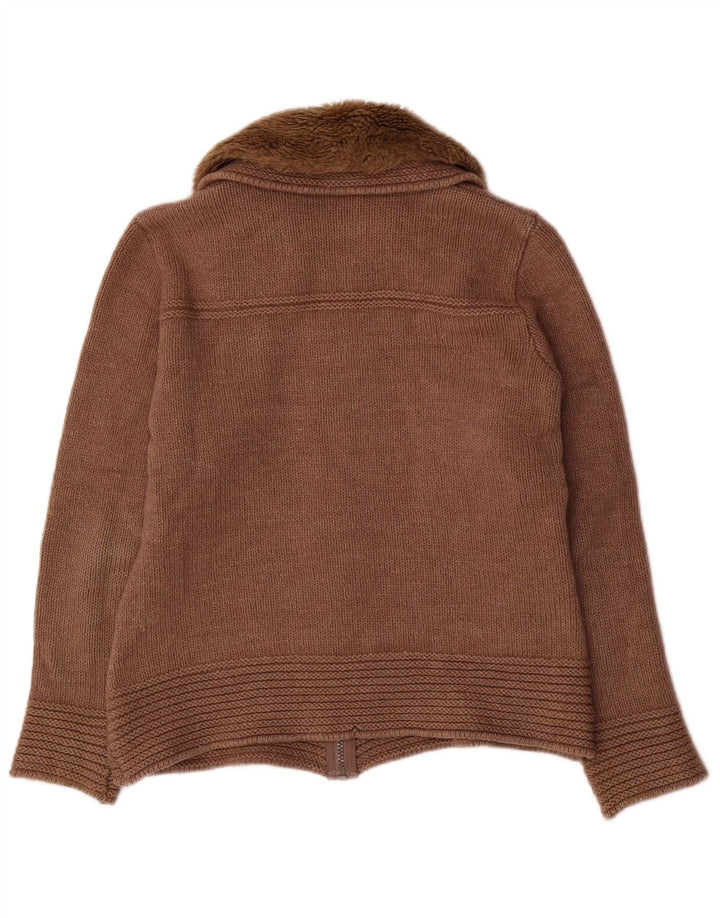 Marks & Spencer Womens Cardigan Sweater SUK 14 Medium Brown Wool