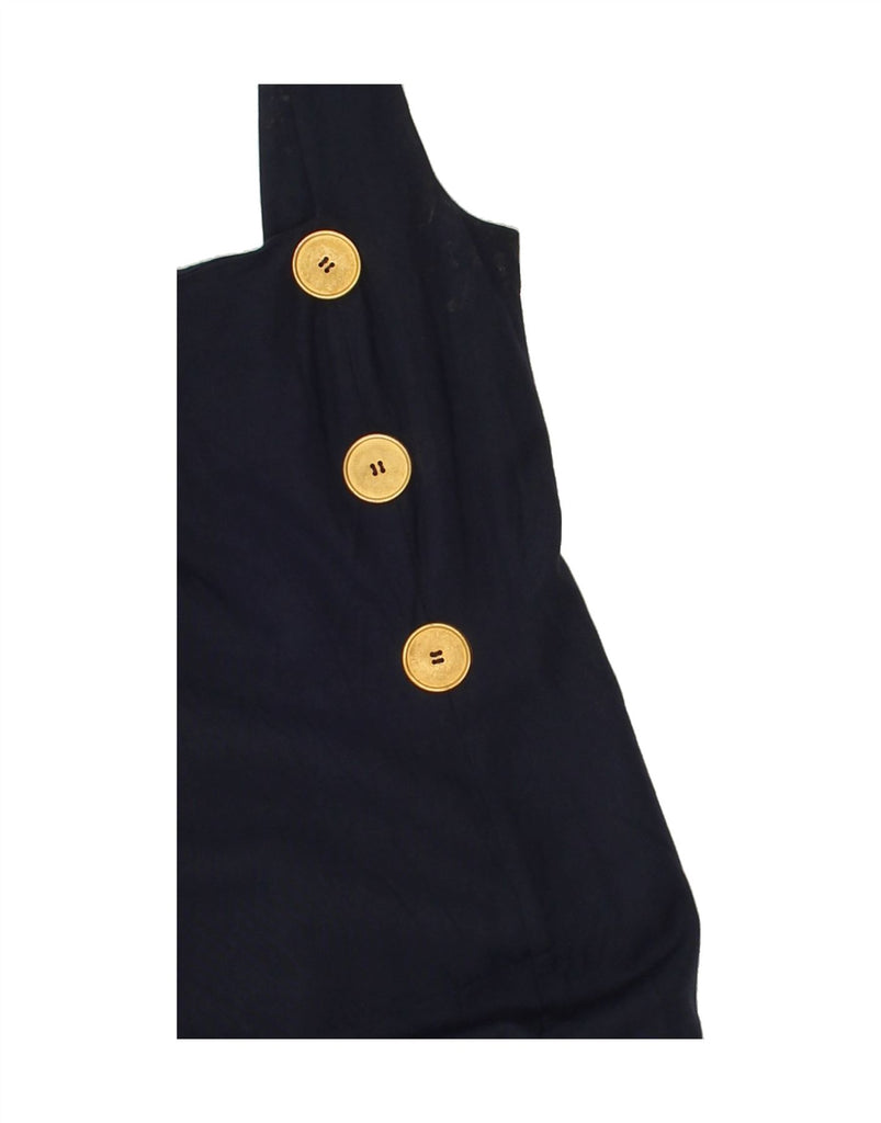 VINTAGE Womens Sleeveless Pinafore Dress IT 44 Medium Navy Blue Cotton | Vintage Vintage | Thrift | Second-Hand Vintage | Used Clothing | Messina Hembry 