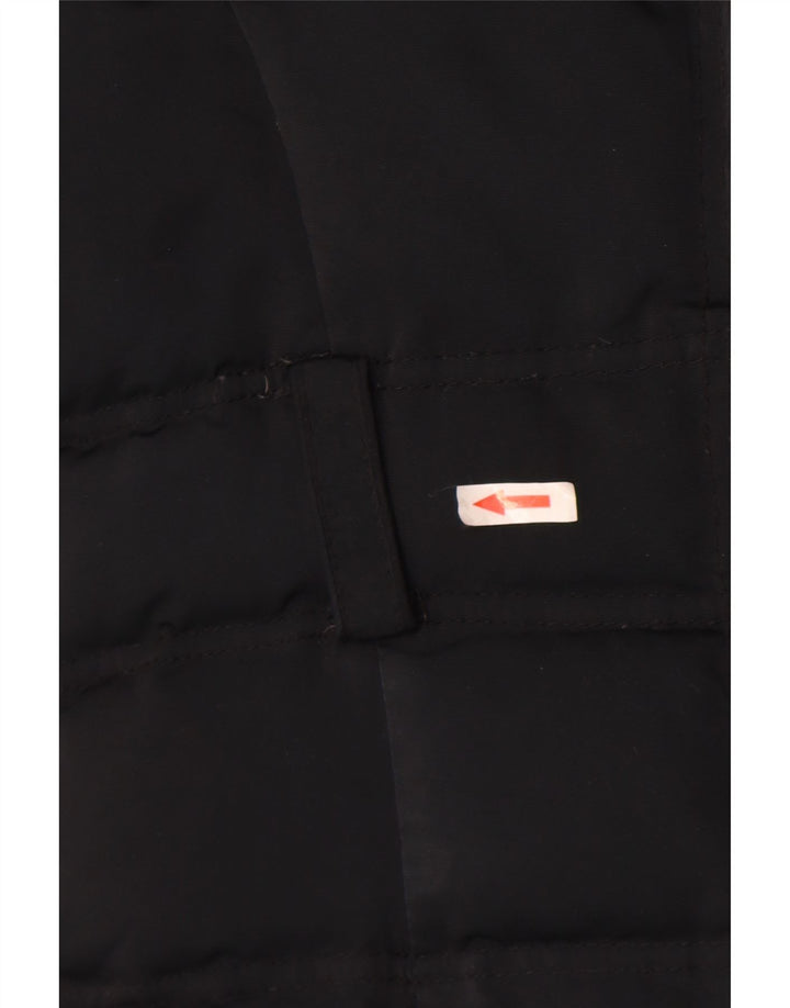 Zara Womens Hooded Padded Coat UK 12 Medium Black Nylon