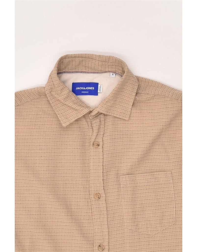 JACK & JONES Mens Short Sleeve Shirt Small Brown Striped Cotton | Vintage Jack & Jones | Thrift | Second-Hand Jack & Jones | Used Clothing | Messina Hembry 