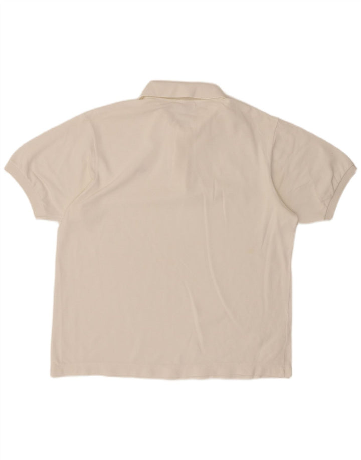 LACOSTE Mens Polo Shirt Size 6 XL White Cotton