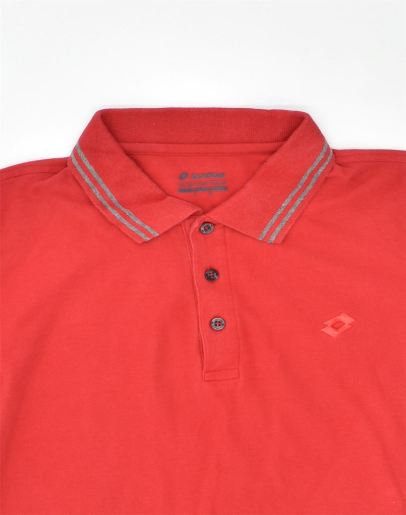 LOTTO Mens Polo Shirt Large Red Cotton | Vintage | Thrift | Second-Hand | Used Clothing | Messina Hembry 