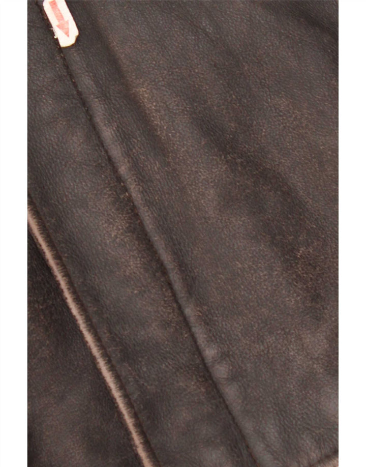Vintage Mens Leather Jacket UK 40 Large Brown Leather