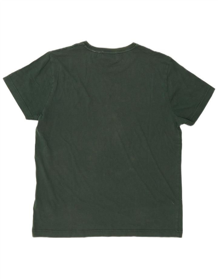 Gant Mens Graphic T-Shirt Top Large Green Cotton