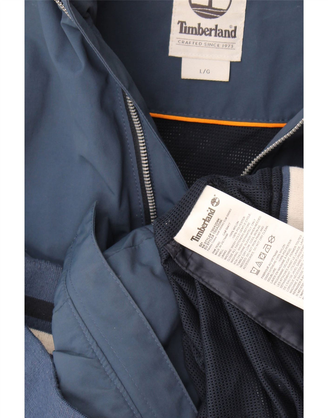 Timberland Mens Bomber Jacket Large Navy Blue Nylon