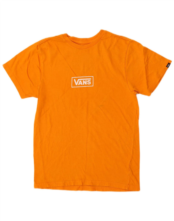 Vans Mens Custom Fit Graphic T-Shirt Top Small Orange Cotton