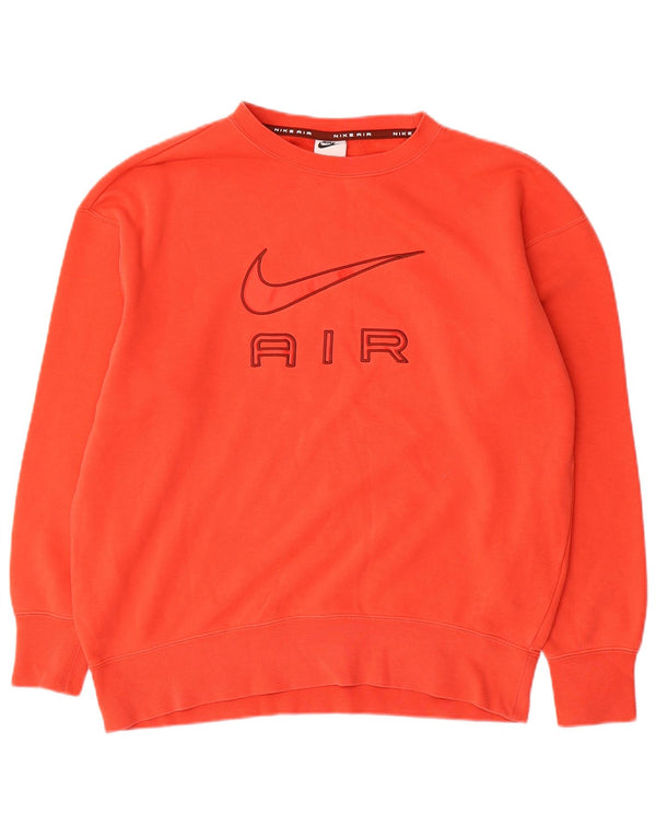 Nike Womens Graphic Oversized Sweatshirt Jumper UK 6 XS Orange Cotton