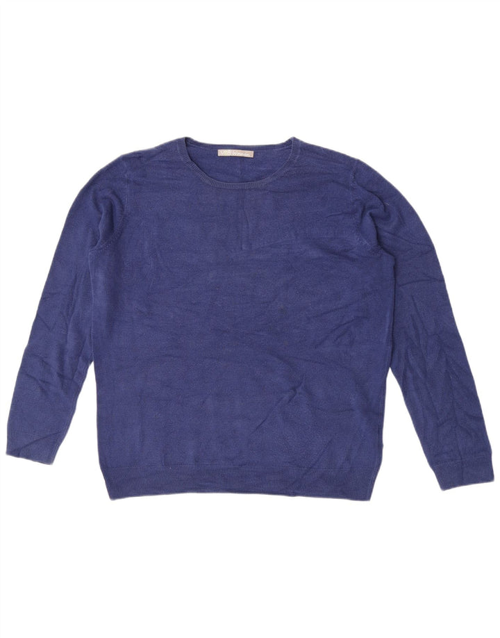 Marks & Spencer Womens Crew Neck Jumper Sweater UK 16 Large Navy Blue
