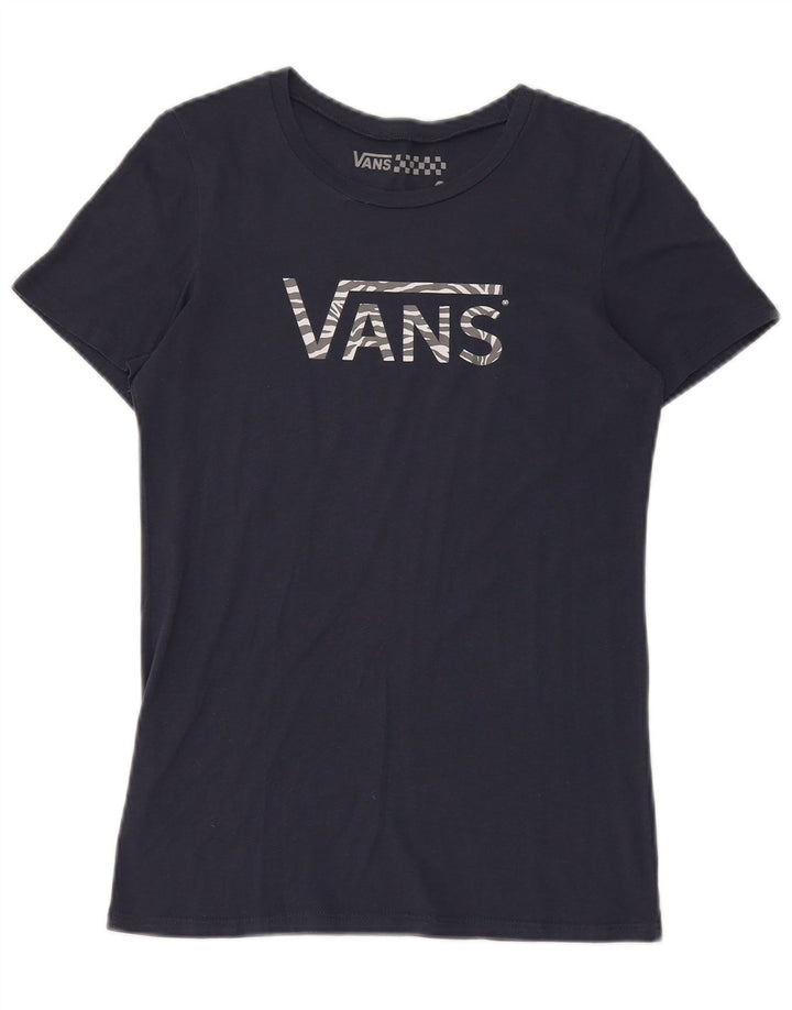 Vans Womens Graphic T-Shirt Top UK 14 Large Navy Blue
