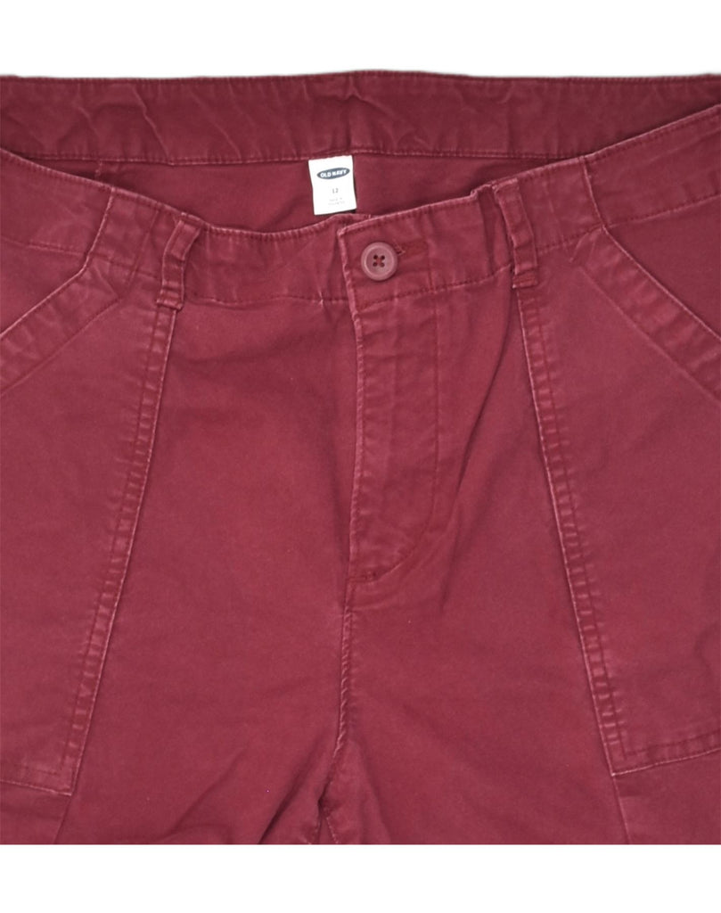 OLD NAVY Womens Chino Shorts US 12 Large W34 Burgundy Cotton | Vintage Old Navy | Thrift | Second-Hand Old Navy | Used Clothing | Messina Hembry 