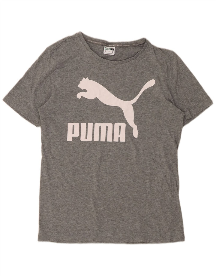 PUMA Mens Graphic T-Shirt Top XS Grey Flecked