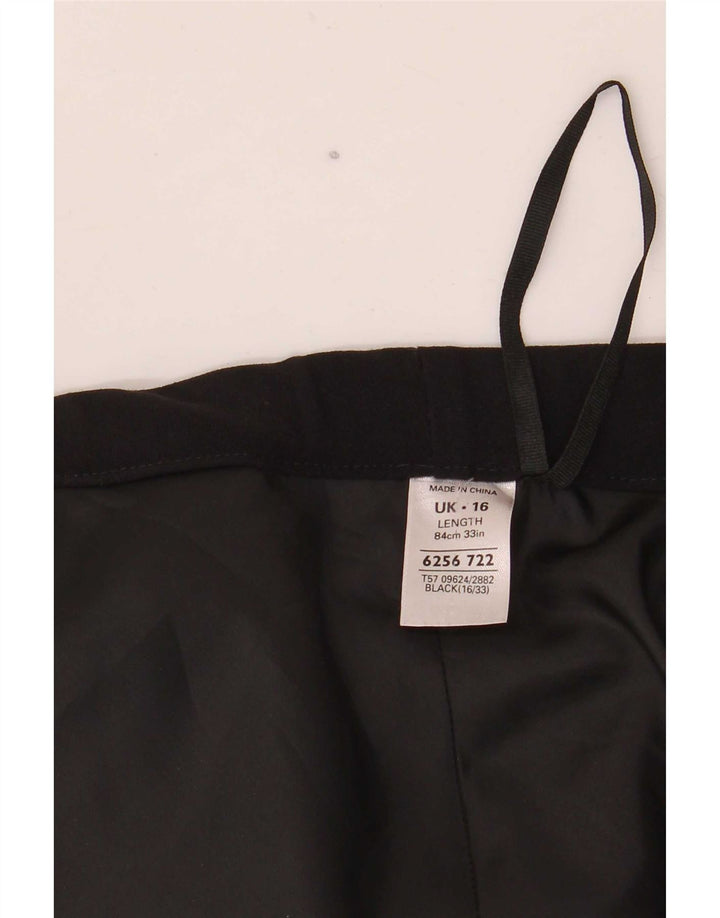 Marks & Spencer Womens Abstract Pattern A-Line Skirt UK 16 Large W40 Black
